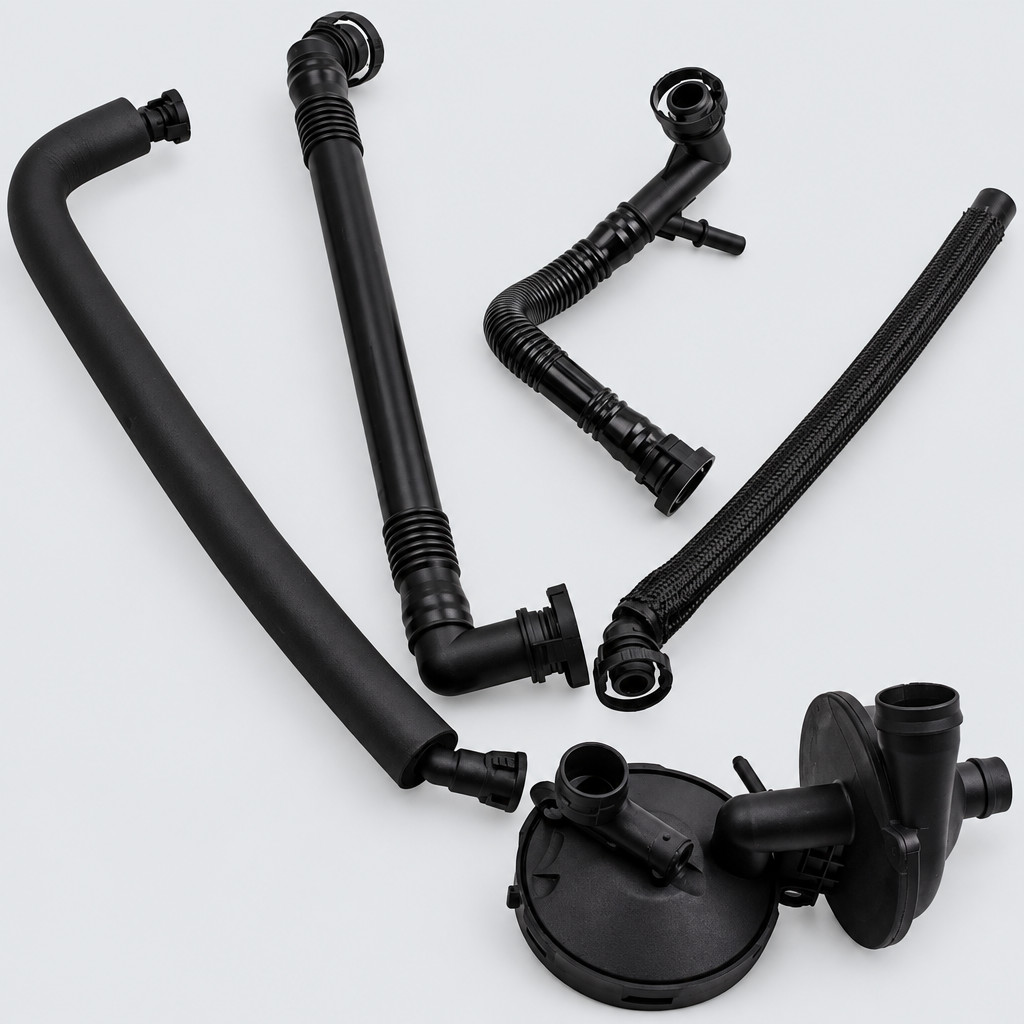 PCV Crankcase Vent Valve & Hose Kit compatible with BMW E46 E39 E60 X3