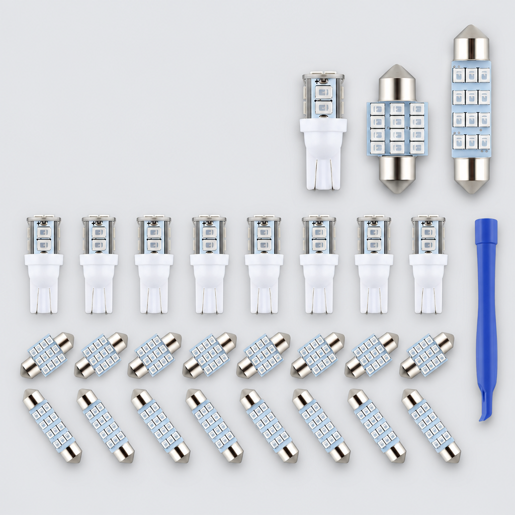 Blue LED Interior Light Kit compatible with T10 194 DE3175 578 Sockets